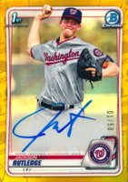2020 Bowman Chrome Prospect Autographs #CPAJR Jackson Rutledge Gold Refractor Baseball Card