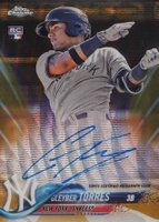 2018 Topps Chrome Rookie Autograph #RA-GT Gleyber Torres Gold Wave Refractor Baseball Card