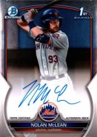 2023 Bowman Draft Chrome Prospect Autograph #CDANM Nolan McLean Baseball Card