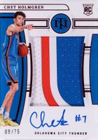 2022 Panini National Treasures #101 Chet Holmgren Patch Autograph-Red Basketball Card