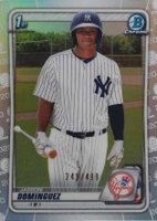 2020 Bowman Chrome Prospects #BCP8 Jasson Dominguez Refractor Baseball Card