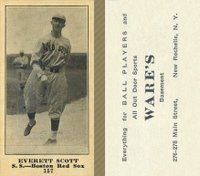 1916 Wares #157 Everett Scott Baseball Card