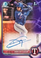 2022 Bowman Chrome Prospect Autographs #CPADCA Danyer Cueva Purple Refractor Baseball Card