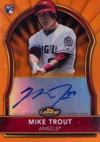 2011 Finest #84 Mike Trout Orange Refractor-Autograph Baseball Card