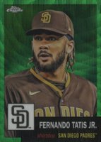 2022 Topps Chrome Platinum Anniversary #100 Fernando Tatis Jr. Green Wave Refractor Baseball Card