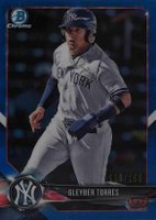 2018 Bowman Prospects Chrome #100 Gleyber Torres Blue Refractor Baseball Card
