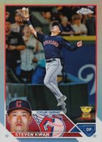 2023 Topps Chrome #107 Steven Kwan Refractor Baseball Card