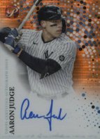 2022 Topps Pristine Pristine Autographs #PA-AJ Aaron Judge Orange Refractor Baseball Card