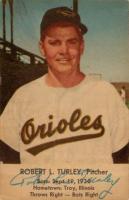 1954 Esskay Hot Dogs Orioles-Hand Cut # Robert L. Turley Baseball Card