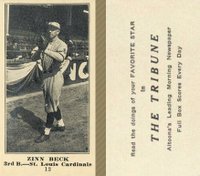 1916 Altoona Tribune #12 Zinn Beck Baseball Card