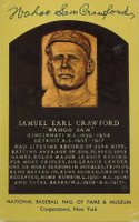 1999 Hall of Fame Autographs # Sam Crawford Yellow HOF Plaque Baseball Card