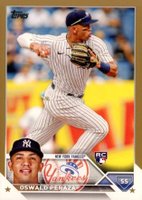2023 Topps #94 Oswald Peraza Gold Baseball Card