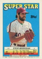 1988 Topps Stickercard #31 Steve Bedrosian M.Schmidt-9/F.White-255 Baseball Card