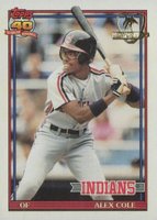 1991 Topps Desert Shield #421 Alex Cole Baseball Card