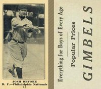 1916 Gimbels #46 Josh Devore Baseball Card