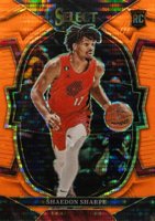 2022 Panini Select #71 Shaedon Sharpe Neon Orange Pulsar Fotl Basketball Card