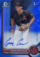 2022 Bowman Chrome Prospect Autographs #CPAGC Gavin Conticello Blue Refractor Baseball Card