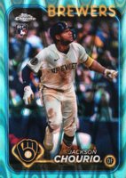 2024 Topps Chrome Update #USC18 Jackson Chourio Aqua Raywave Baseball Card