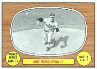 1967 Topps #151 World Series Game #1 Moe Mows Down 11 Baseball Card
