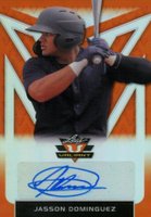 2020 Leaf Valiant Portrait Autographs #PAJD1 Jasson Dominguez Orange Baseball Card