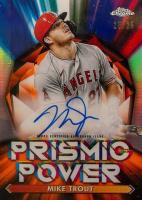 2021 Topps Chrome Prismic Power #PPAMT Mike Trout Autograph-Orange Refractor Baseball Card