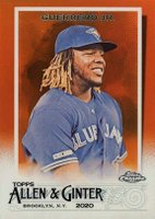 2020 Topps Allen & Ginter Chrome #50 Vladimir Guerrero Jr. Orange Refractor Baseball Card