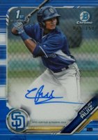 2019 Bowman Prospect Autographs Chrome #ER Esteury Ruiz Blue Refractor Baseball Card