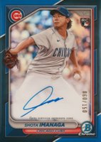 2024 Bowman Chrome Chrome Rookie Autographs #CRASI Shota Imanaga Blue Refractor Baseball Card
