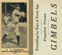 1916 Gimbels #132 J. A. Niehoff Baseball Card