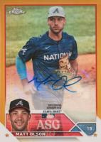 2023 Topps Chrome Update 2023 All-Star Game Autograph #MO Matt Olson Gold Baseball Card