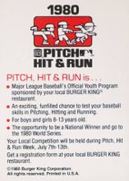 1980 Burger King Pitch, Hit & Run # Checklist Baseball Card