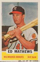 1961 Bazooka #11 Ed Mathews Baseball Card
