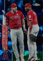 2020 Topps Chrome Update Sapphire Edition #261 Justin Upton/Mike Trout Baseball Card