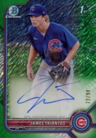 2022 Bowman Chrome Prospect Autographs #CPAJTS James Triantos Green Shimmer Refractor Baseball Card