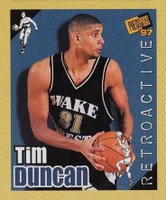 1997 Press Pass Double Threat Retroactive #34 Tim Duncan Basketball Card