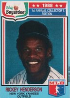 1988 Chef Boyardee #20 Rickey Henderson Perforated Baseball Card