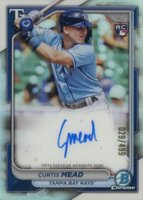 2024 Bowman Chrome Rookie Autographs #CRACME Curtis Mead Refractor Baseball Card