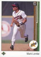 1989 Upper Deck #19 Mark Lemke Star Rookie Baseball Card