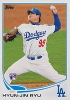 2013 Topps #661 Hyun-Jin Ryu Pitching Baseball Card