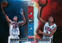 2000 Topps Team USA Basketball Side By Side #SS1 Lisa Leslie/Tim Duncan Non-Refractor/Refractor Basketball Card