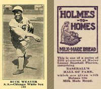 1916 Holmes for Homes Bread #188 Buck Weaver Baseball Card