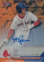 2016 Bowman's Best Best of 2016 Autograph #B16ABE Andrew Benintendi Orange Refractor Baseball Card