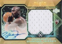 2004 Upper Deck Black Diamond Jersey #QDJMJ Michael Jordan Autograph-Quadruple Basketball Card