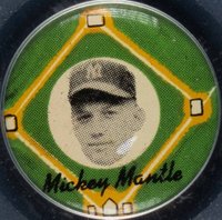 1956 Yellow Basepath Pin # Mickey Mantle Baseball Card