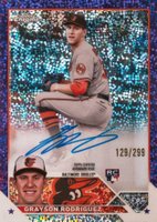 2023 Topps Chrome Rookie Autograph #RAGR Grayson Rodriguez Purple Speckle Baseball Card