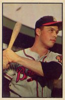 1953 Bowman Color #97 Eddie Mathews Baseball Card