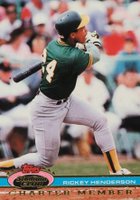 1991 Stadium Club Charter Member # Rickey Henderson A.L.'s Leading Thief Baseball Card