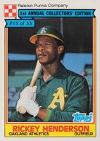 1984 Ralston Purina Hand Cut #15 Rickey Henderson Baseball Card