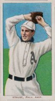 1909 White Borders American Beauty Frame #264 Harry Krause Pitching Baseball Card