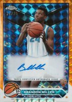 2023 Topps Chrome Topps Chrome Autographs #CGBM Brandon Miller Orange Geometric Basketball Card